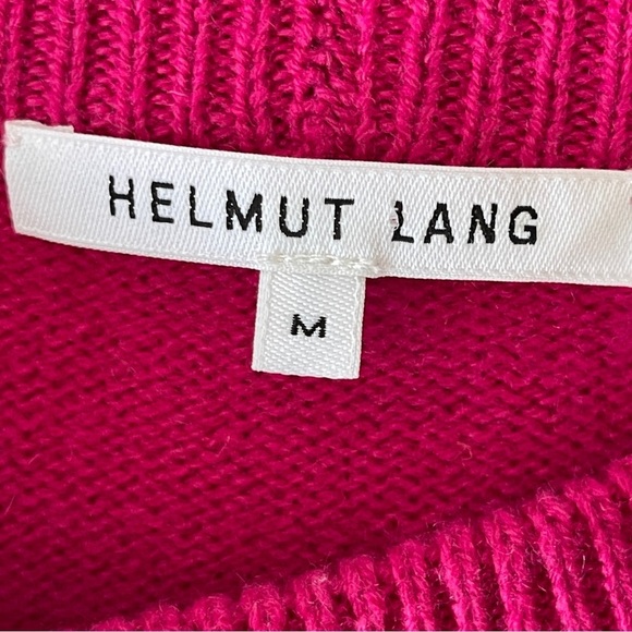 Helmut Lang cropped cashmere sweater in magenta pink Medium knit designer crew - Picture 8 of 13